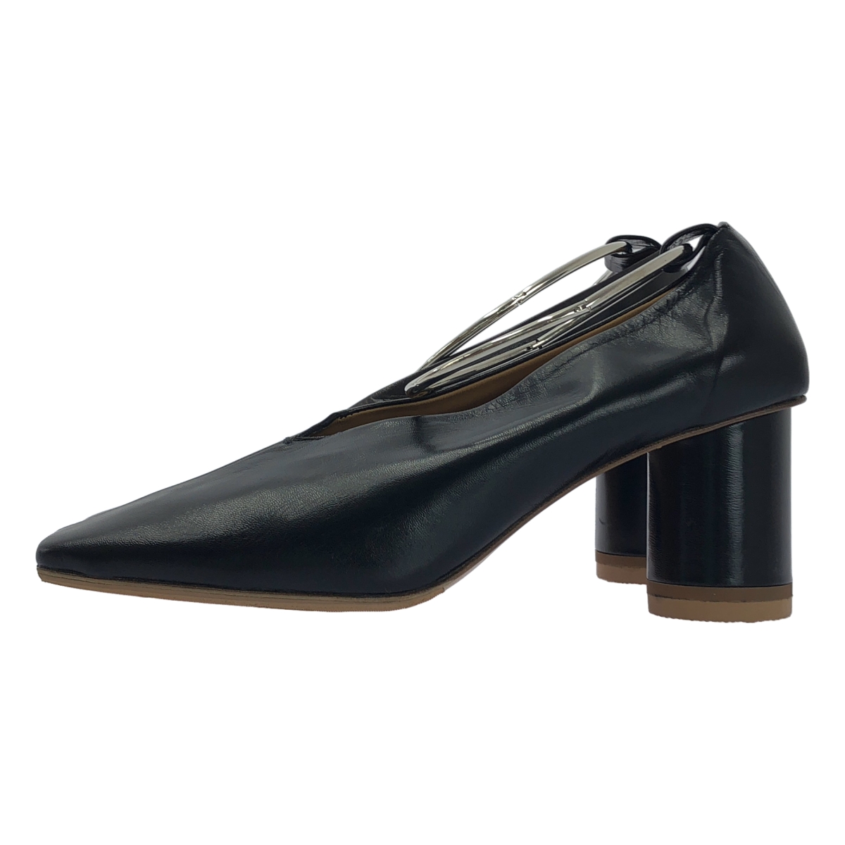 JIL SANDER / ジルサンダー バイカラー アンクルリング スクエアトゥ ヒール パンプス