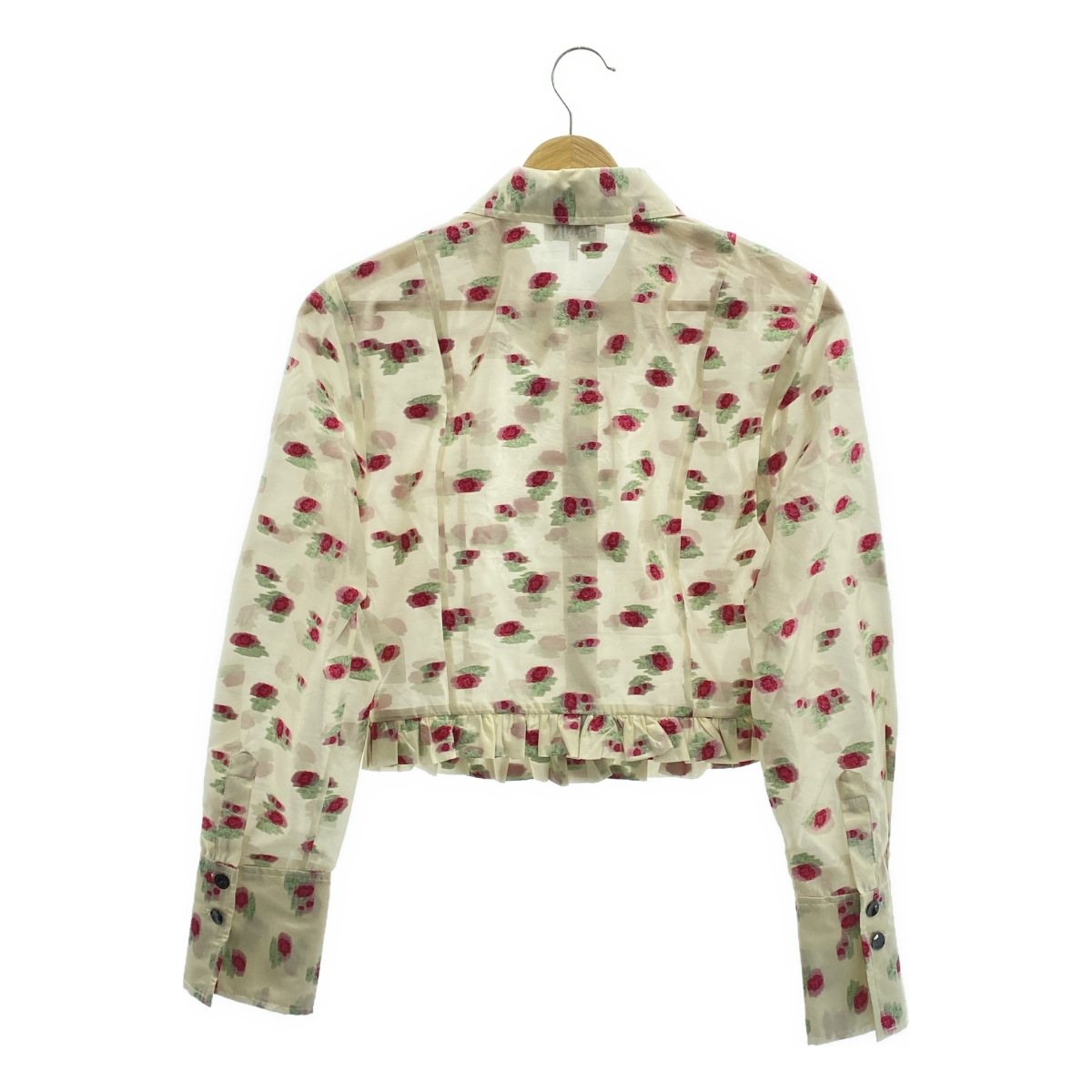 Ganni / ガニー フリル切替 ショート シアー シャツ