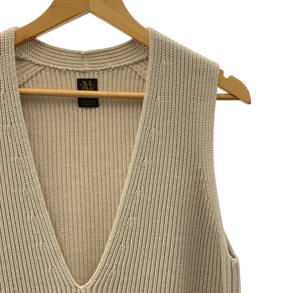 BATONER / バトナー SIGNATURE RIB V-NECK VEST / オーバー ニット ベスト