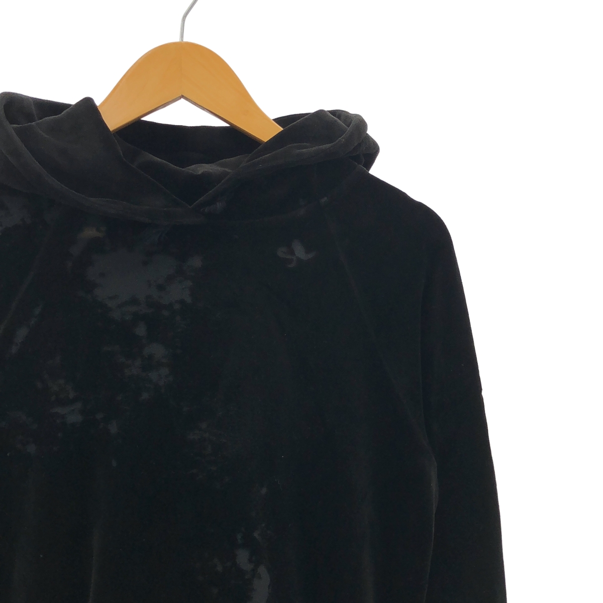 SAINT LAURENT PARIS / サンローランパリ ベロア ダメージ加工 フーディ