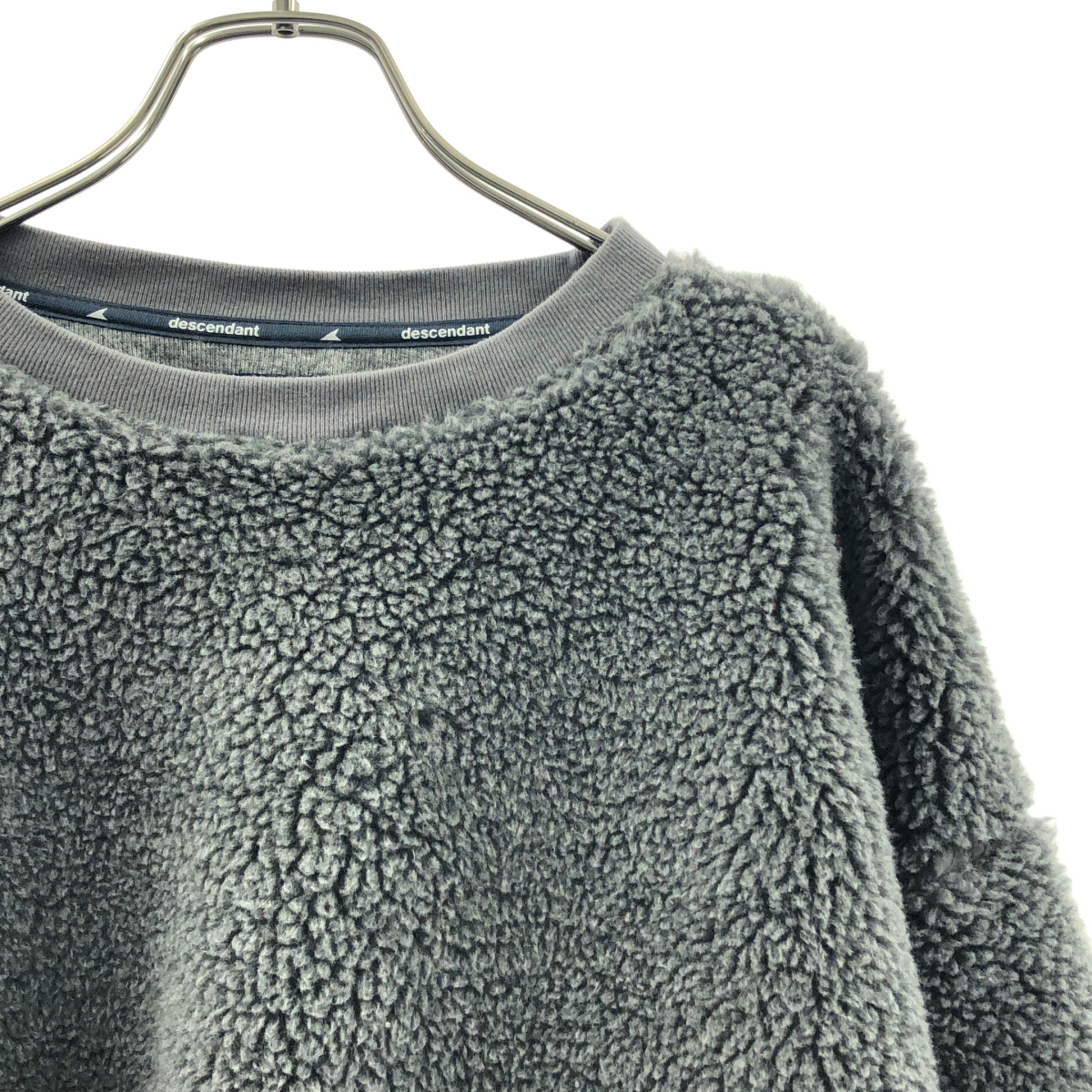 DESCENDANT / ディセンダント ボア オーバーシルエット ロゴ クルーネック スウェット