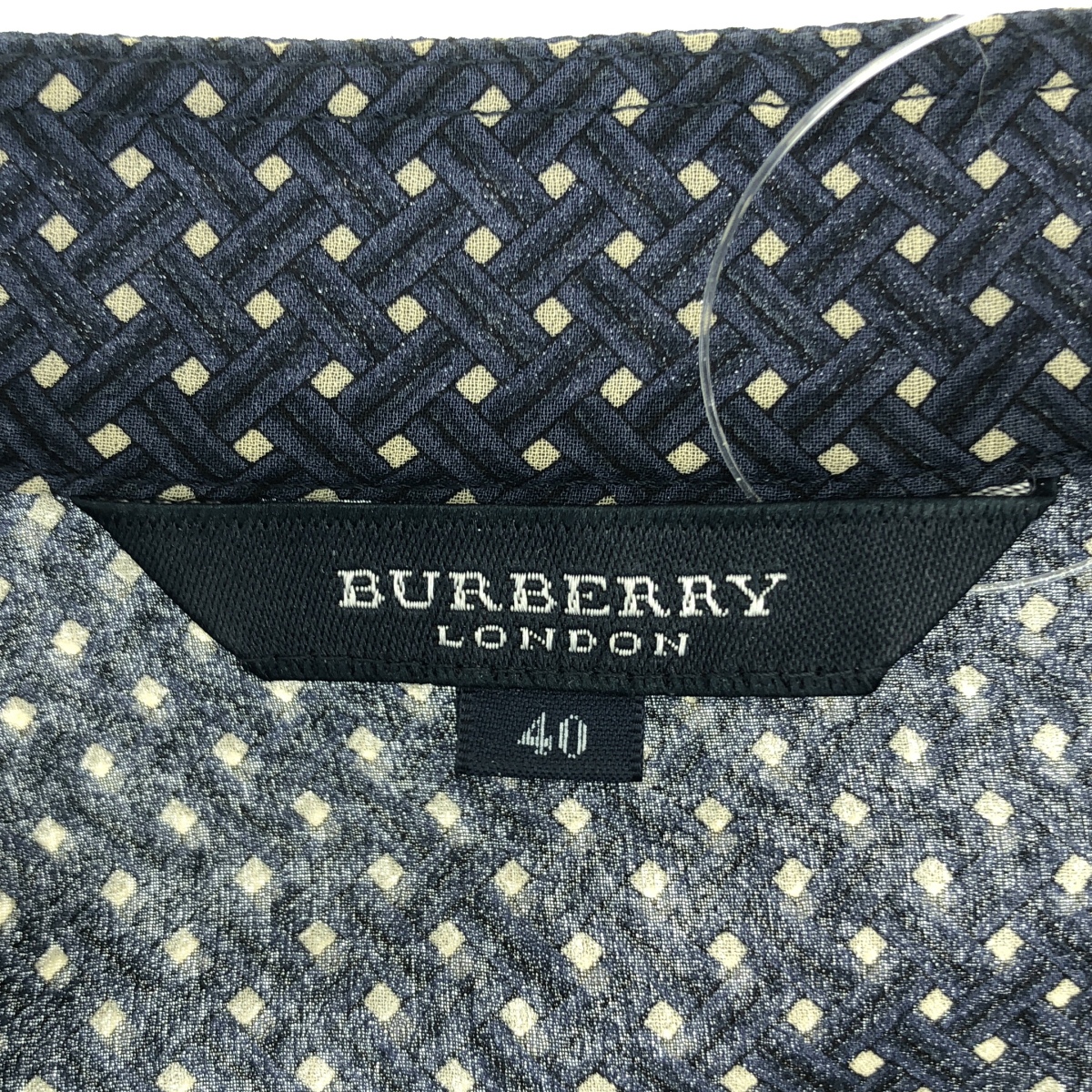 Burberry / バーバリー 総柄 ロゴボタン フリル シアー シャツ ブラウス