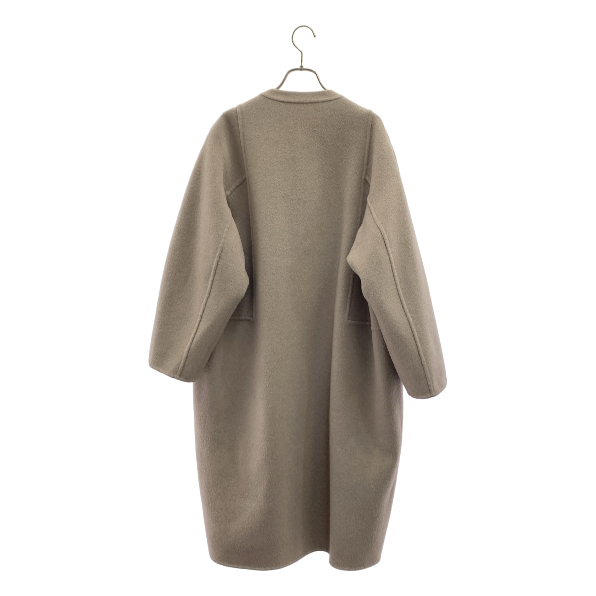Drawer / ドゥロワー ウール カシミヤ リバーシブル ノーカラー コート