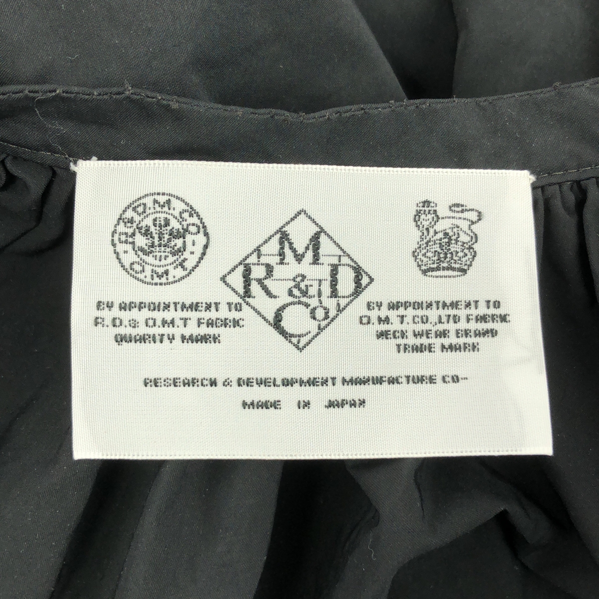 R&D.M.Co / オールドマンズテーラー GARMENT DYE FLY FRONT SMOCK DRESS ナイロン混 ギャザー ワンピース