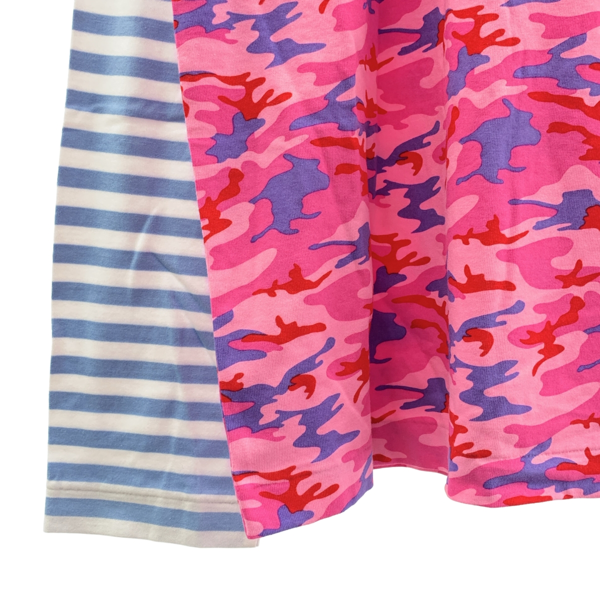 COMME des GARCONS GIRL / コムデギャルソンガール カモフラ ボーダー切替 クルーネック カットソー