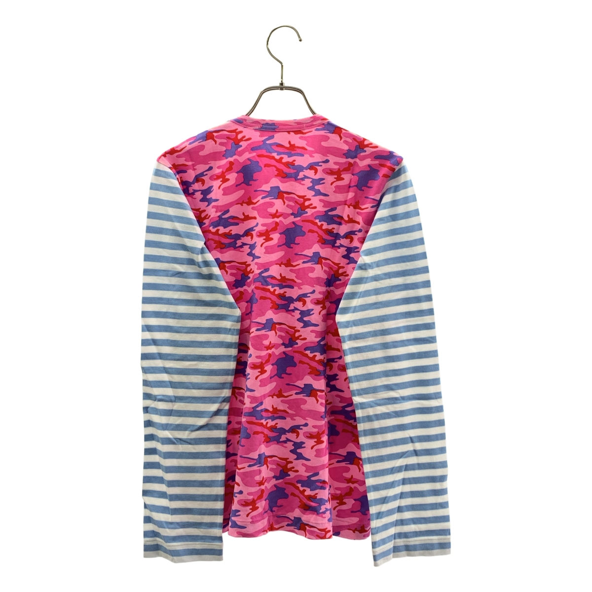 COMME des GARCONS GIRL / コムデギャルソンガール カモフラ ボーダー切替 クルーネック カットソー