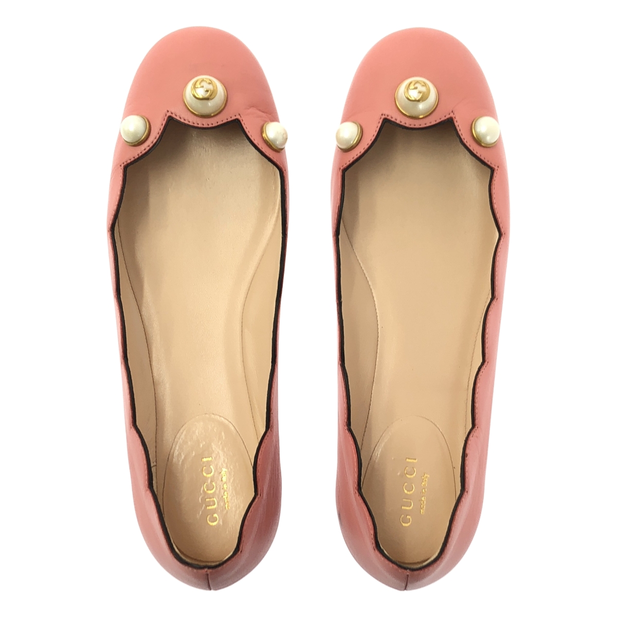 GUCCI / グッチ パール スカラップ フラットシューズ