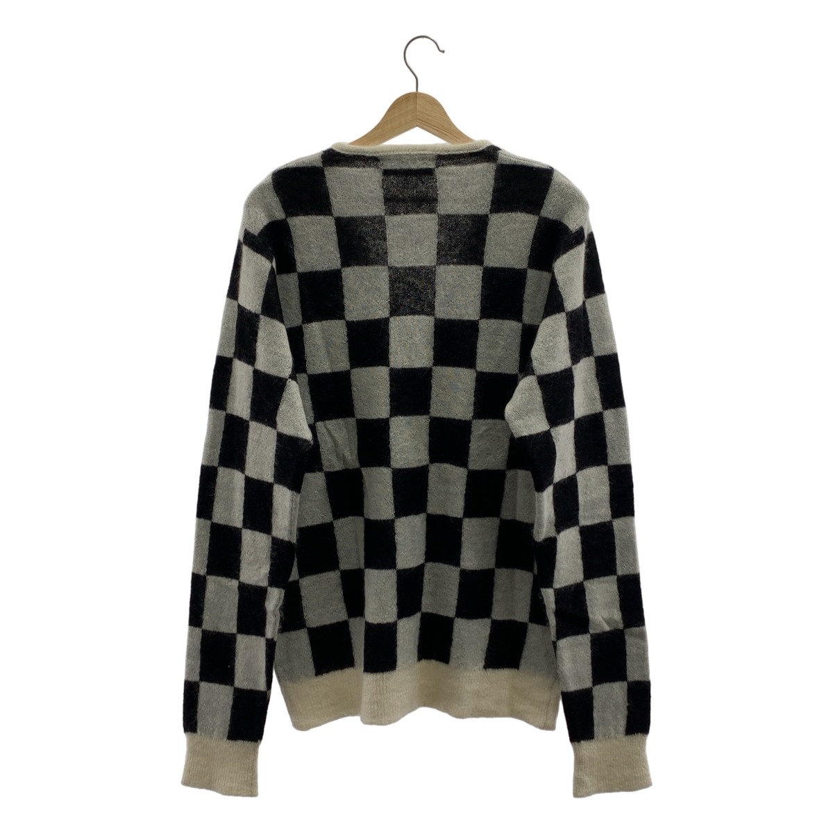 UNUSED / アンユーズド モヘア ブロックチェック Vネック ニットカーディガン