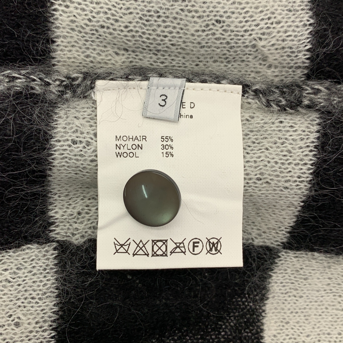 UNUSED / アンユーズド モヘア ブロックチェック Vネック ニットカーディガン