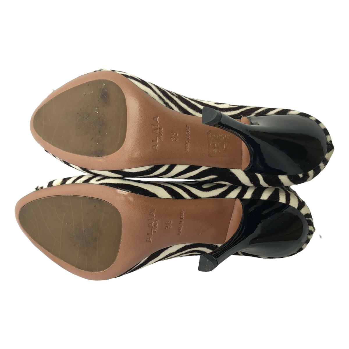 ALAIA / アライア ゼブラ ハラコ レザー ブーティ ヒール ショートブーツ