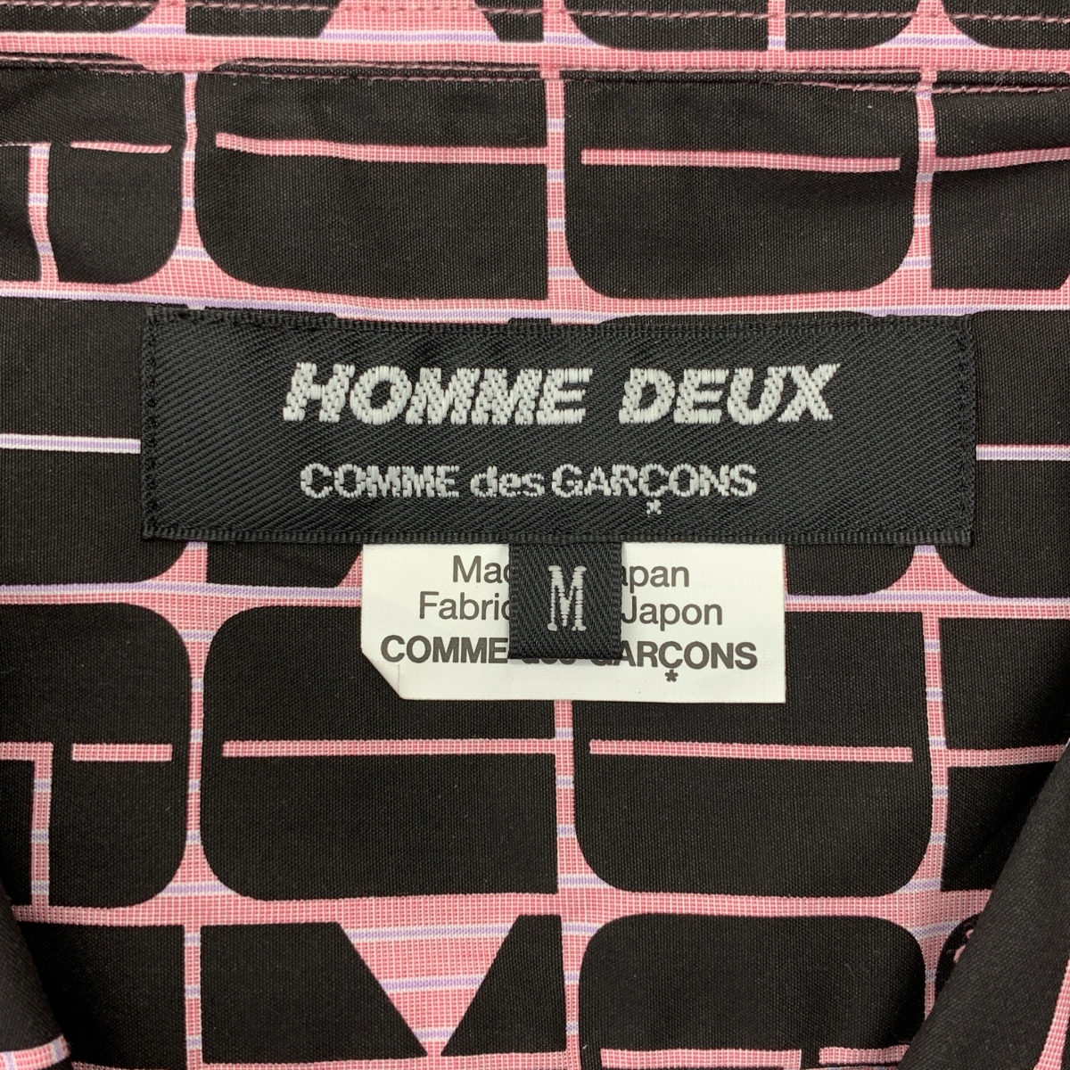 COMME des GARCONS HOMME DEUX / コムデギャルソンオムドゥ ロゴプリント 総柄 ドロスト シャツ