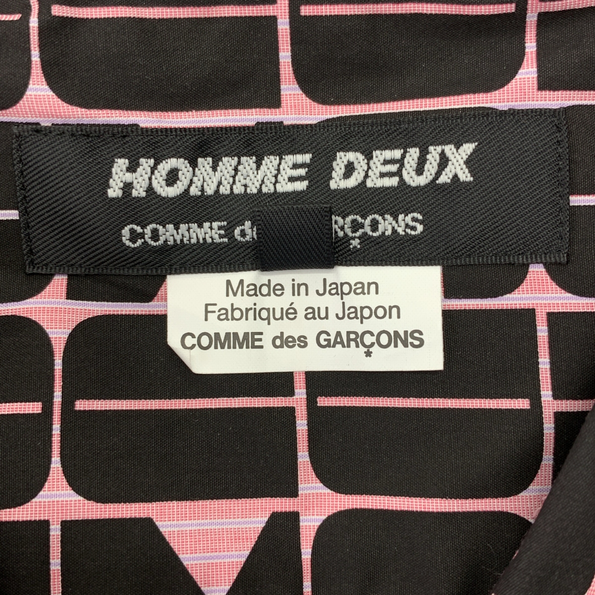 COMME des GARCONS HOMME DEUX / コムデギャルソンオムドゥ ロゴプリント 総柄 ドロスト シャツ