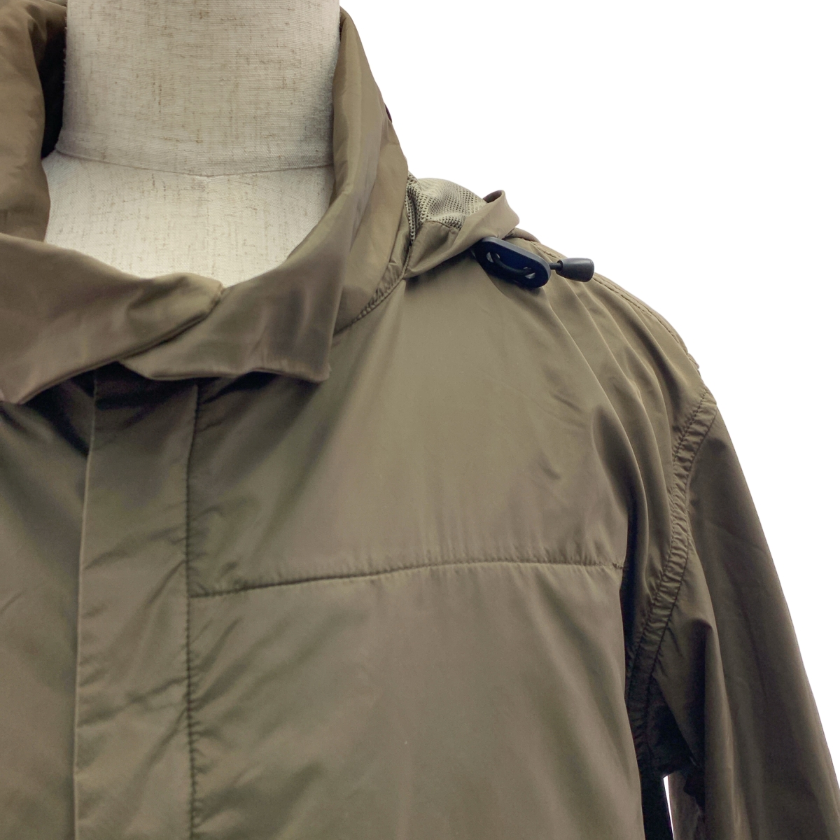 ISSEY MIYAKE MEN / イッセイミヤケメン ナイロン 染め加工 ロゴジップ ドローストリング オーバー コート フーディ / メッシュ総裏地