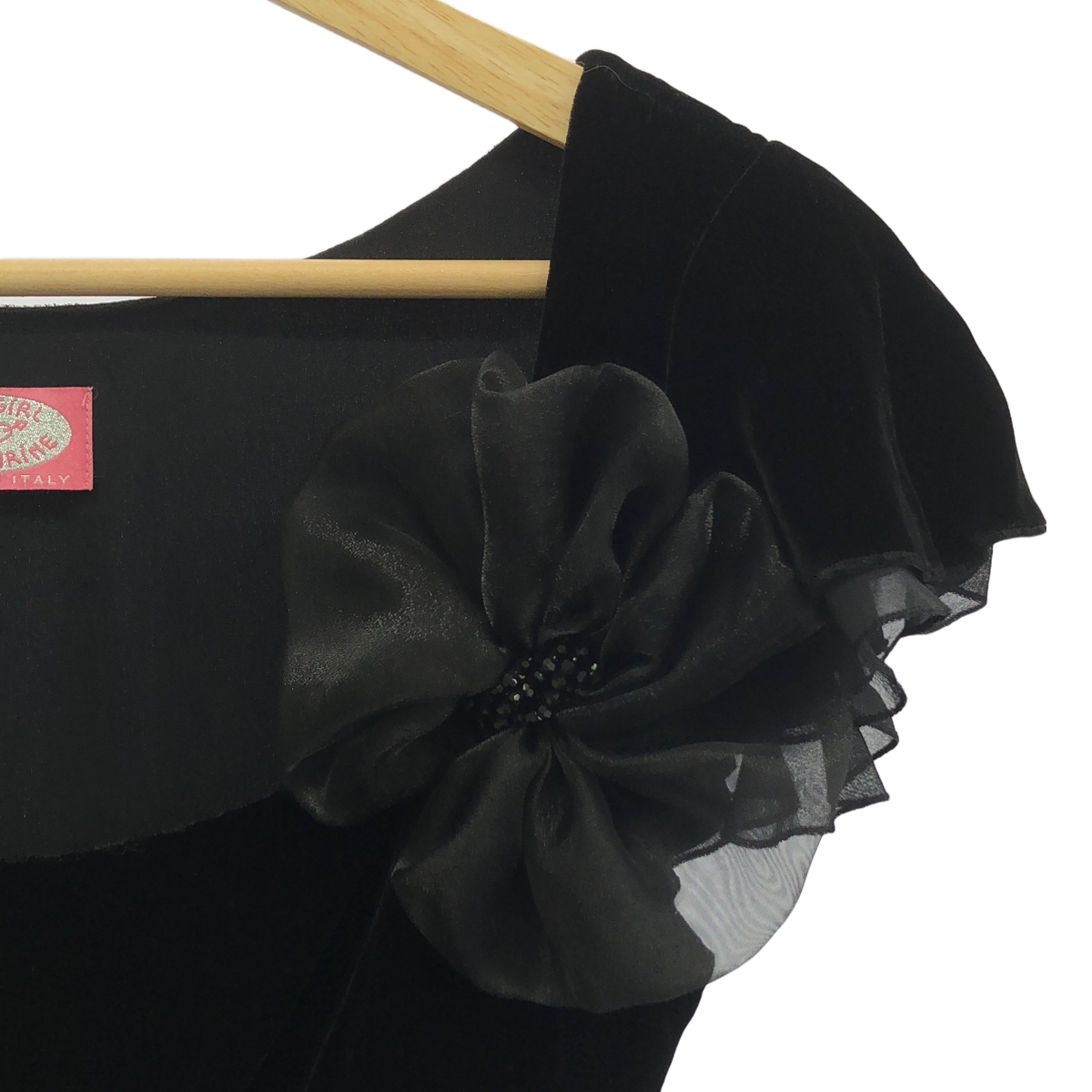 その他 コサージュ付 ベロア ワンピース