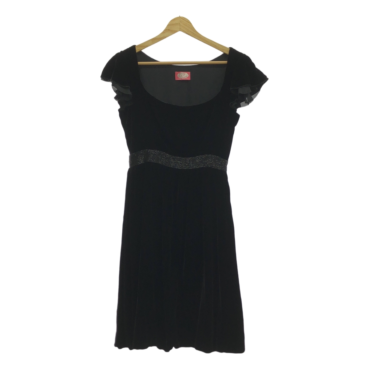 その他 コサージュ付 ベロア ワンピース