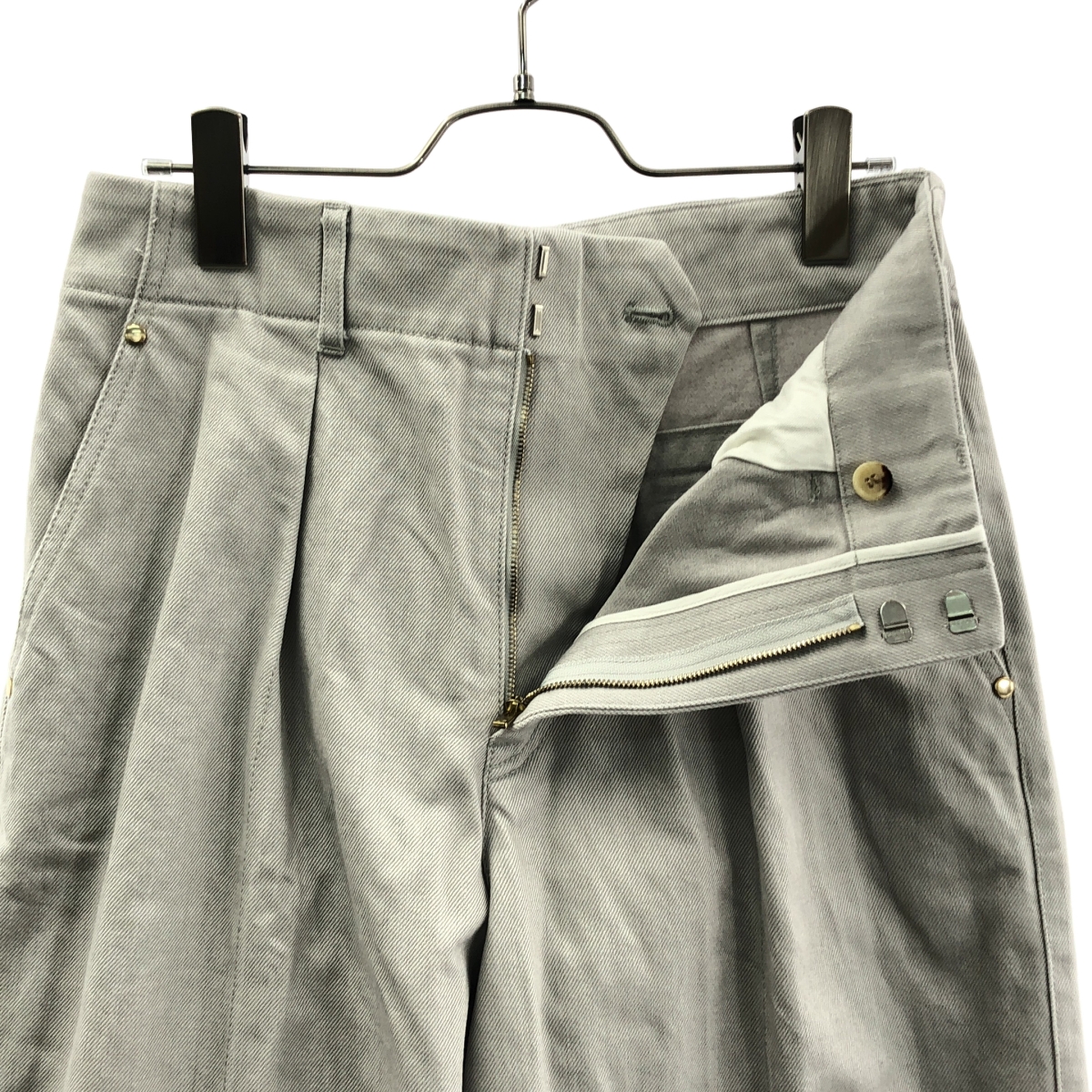 ebure / エブール ムラ糸デニム ワイドストレート パンツ