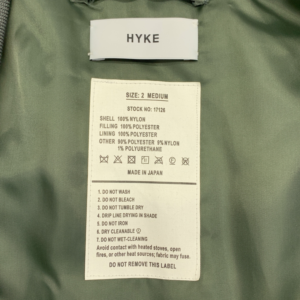 HYKE / ハイク MA-1 TYPE BOLERO JACKET / ミリタリー ボレロ フライト ボンバー ジャケット ブルゾン