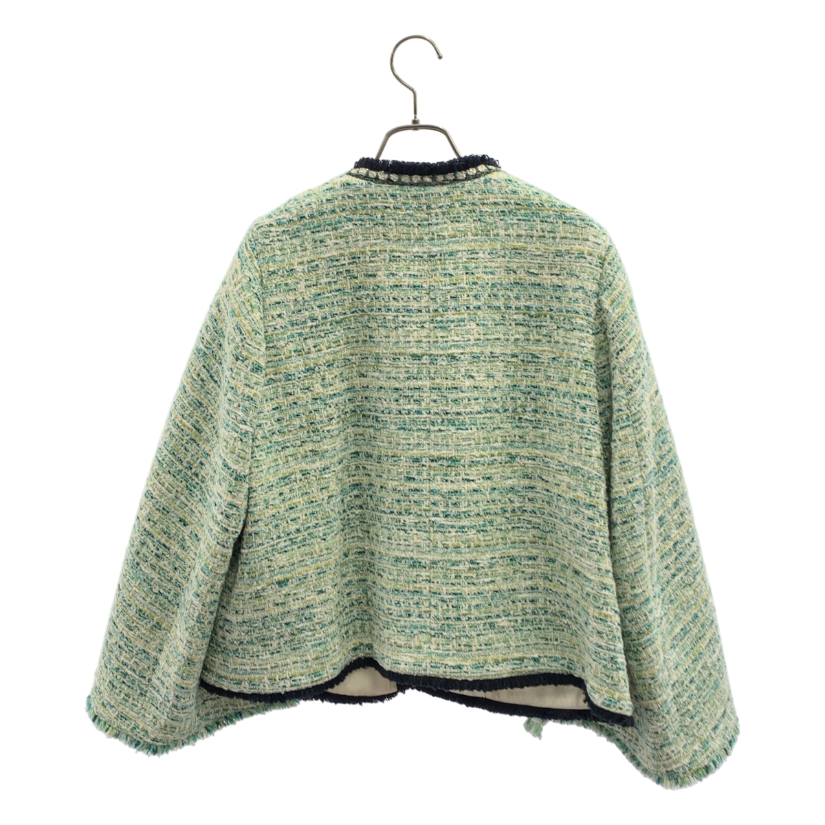 Drawer / ドゥロワー コットン ツイード ノーカラー ジャケット