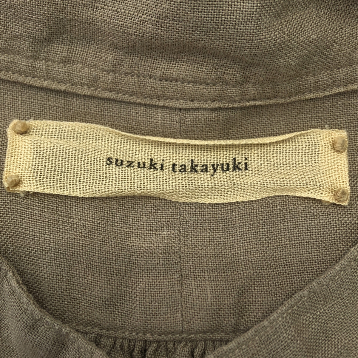suzuki takayuki / スズキタカユキ long shirt / リネン スタンドカラー オーバー シャツ コート / ユニセックス