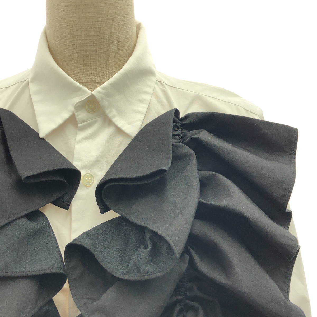 COMME des GARCONS / コムデギャルソン コットン 変形 リボン装飾 シャツ ブラウス