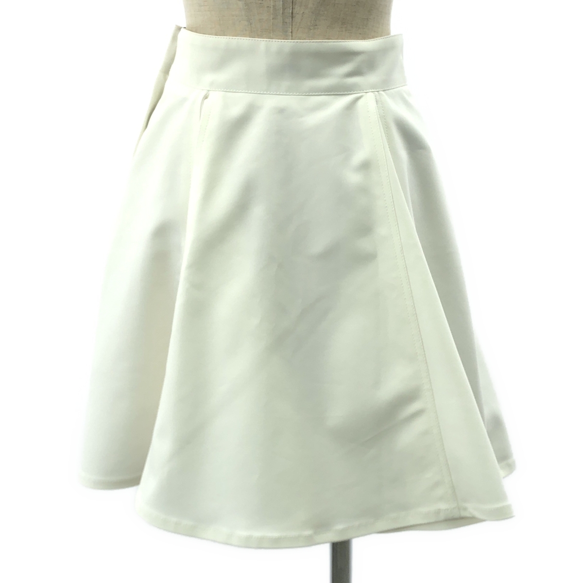miu miu / ミュウミュウ コットン混 タック ジップ フレア スカート