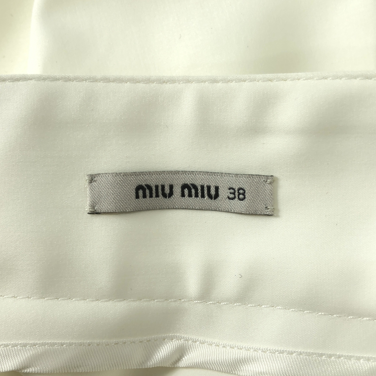 miu miu / ミュウミュウ コットン混 タック ジップ フレア スカート
