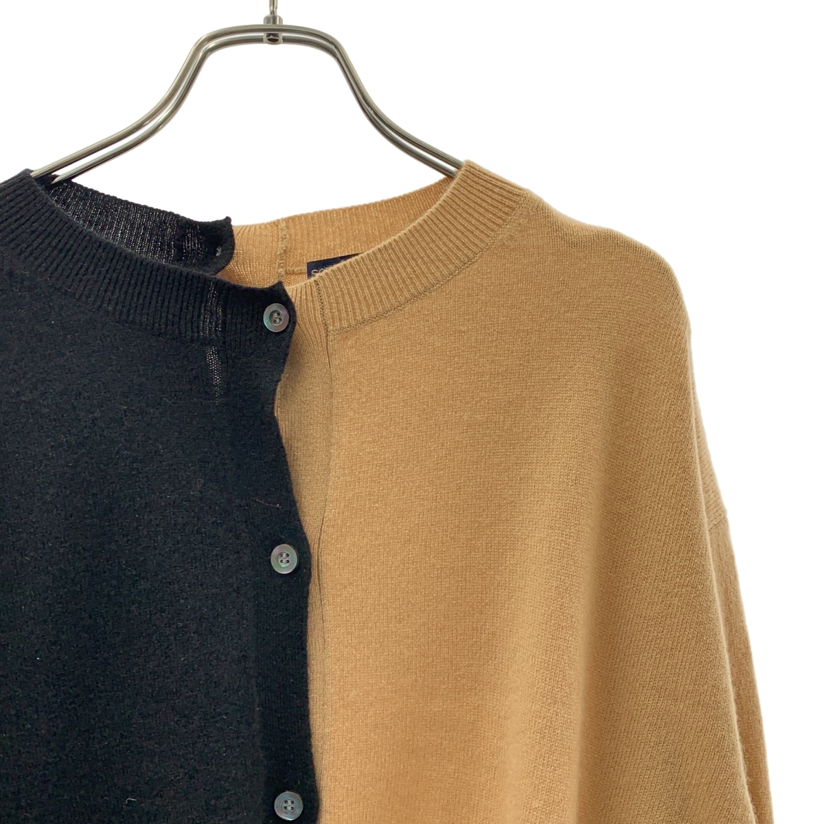SOFIE D'HOORE / ソフィードール C-neck bicolor Cashmere Cardigan カシミヤ バイカラー ニットカーディガン
