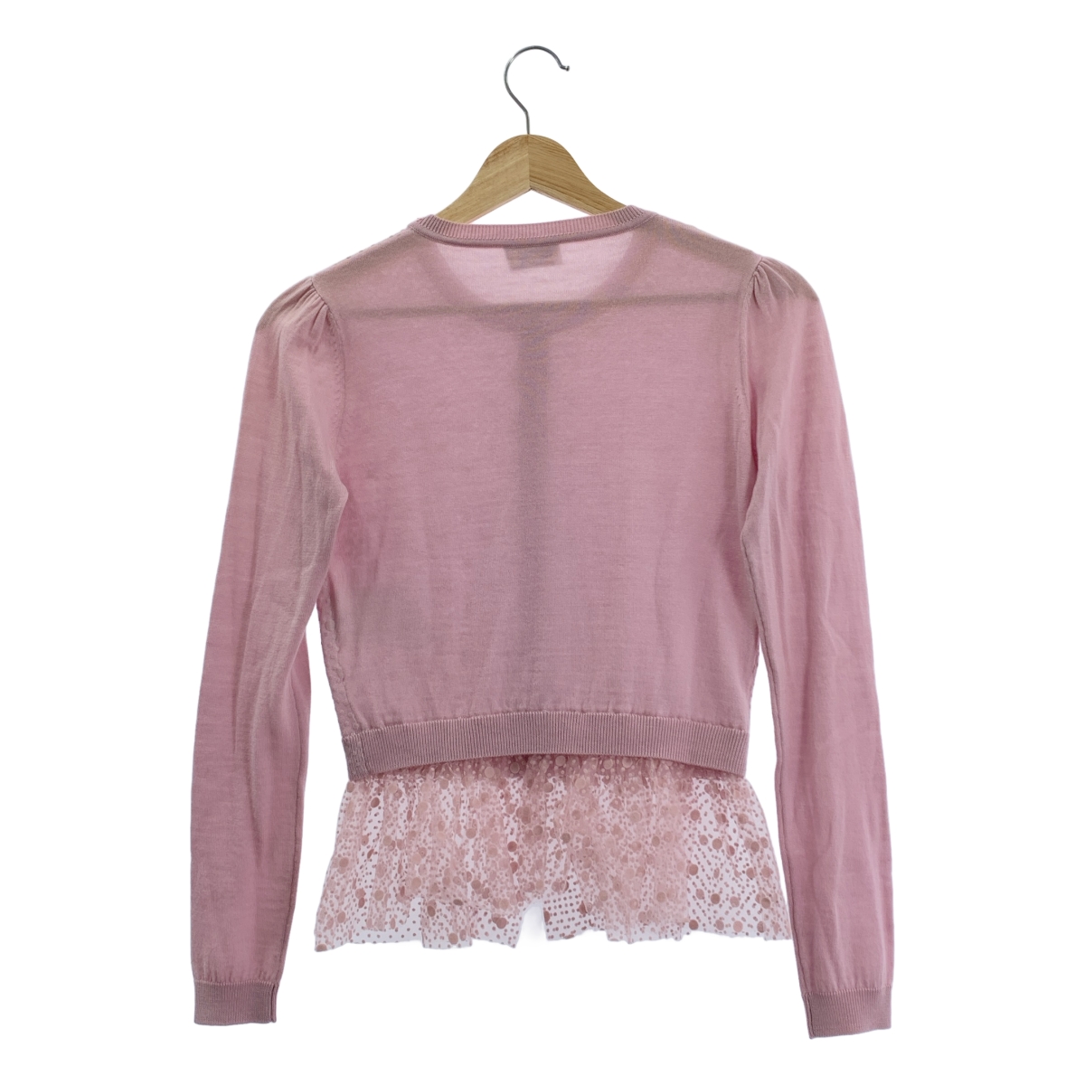 RED VALENTINO / レッドヴァレンティノ チュール ドット フロッキー クルーネック カーディガン