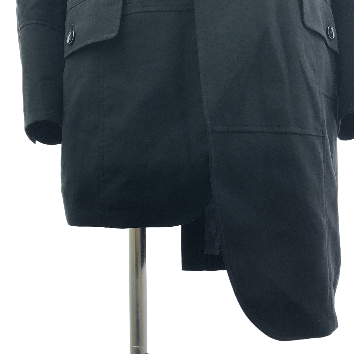 Ground Y / グラウンドワイ CREPE DE CHINE PRODUCT DYED SWITCHING ASYMMETRY JACKET / パッチワーク ロング ジャケット