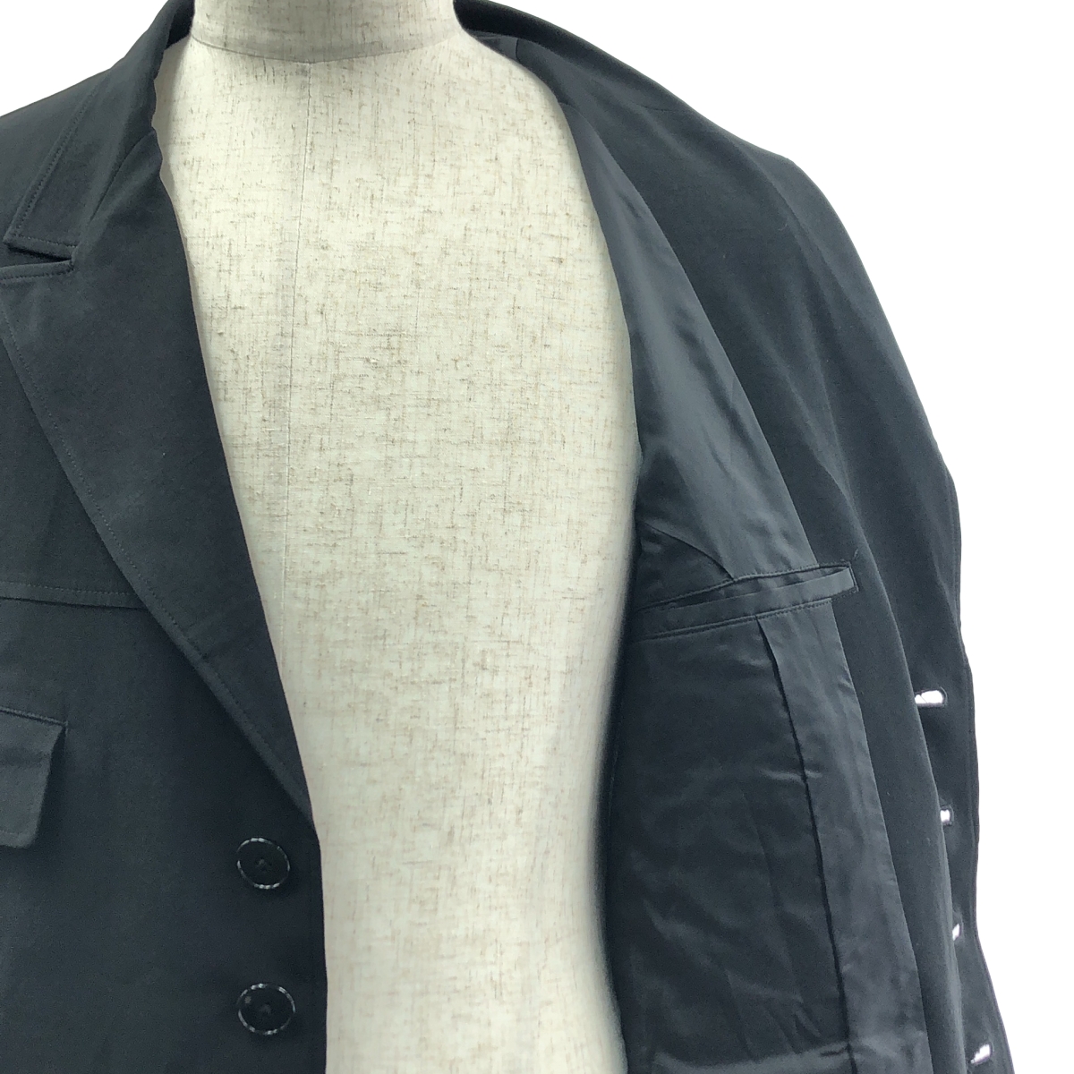 Ground Y / グラウンドワイ CREPE DE CHINE PRODUCT DYED SWITCHING ASYMMETRY JACKET / パッチワーク ロング ジャケット