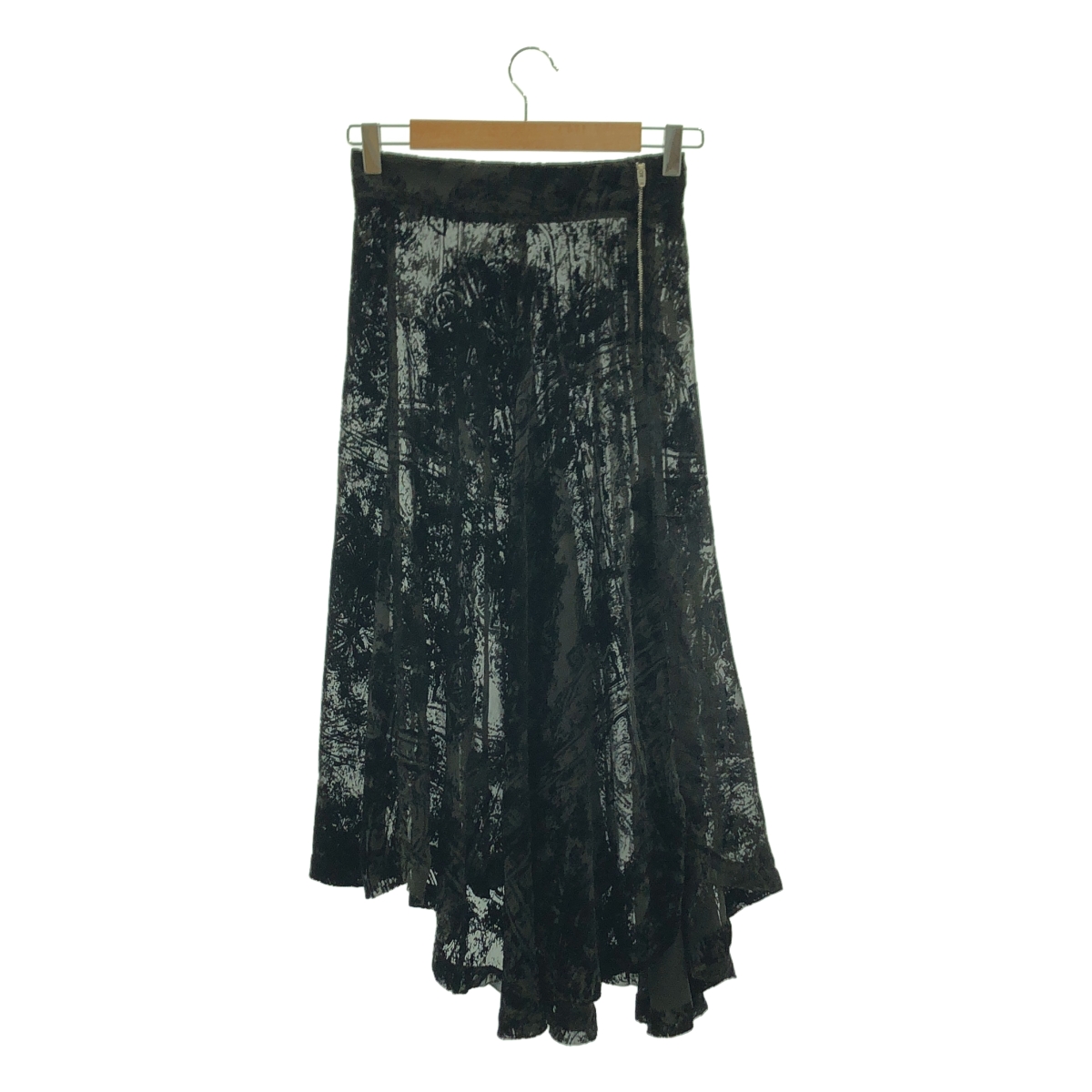 GEOFFREY B.SMALL / ジェフリーBスモール Limited Edition / hand dyed como silk and viscose velvet burn out 絵画柄 ベルベット スカート