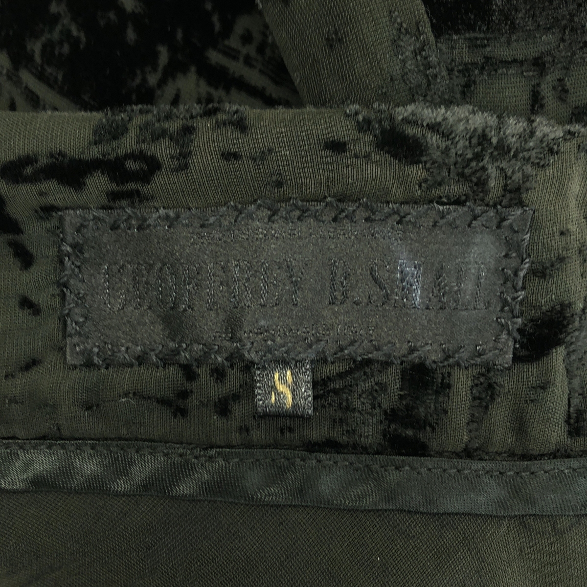 GEOFFREY B.SMALL / ジェフリーBスモール Limited Edition / hand dyed como silk and viscose velvet burn out 絵画柄 ベルベット スカート