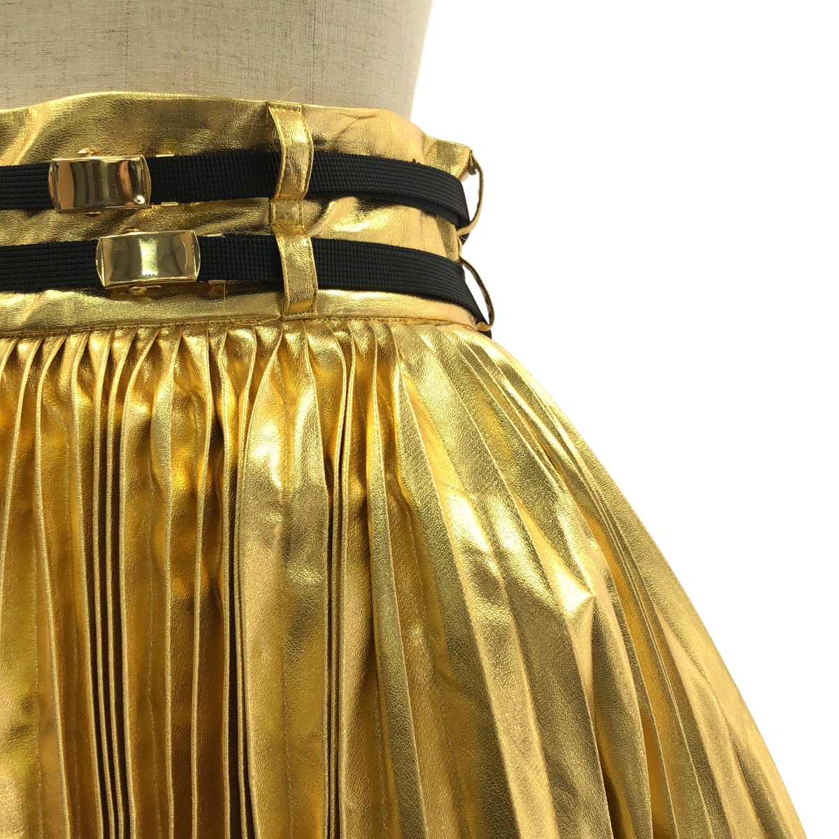 CLEANA / クリーナ ダブルベルテッド プリーツ ボリューム スカート / チュール裏地付き