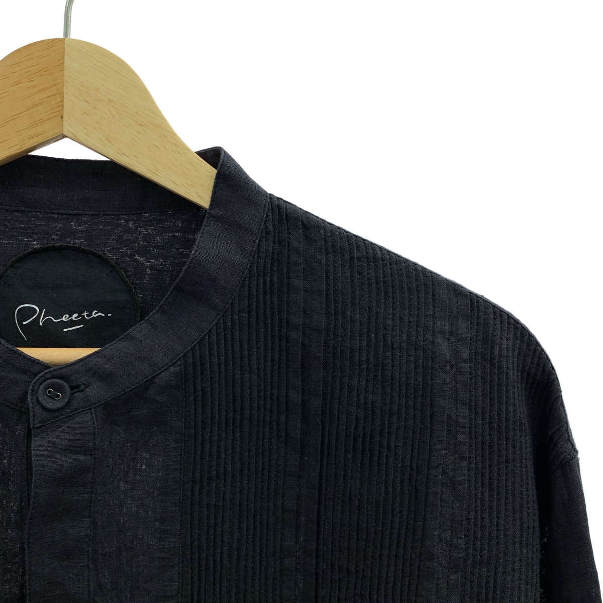 pheeta / フィータ Trinity リネン ピンタック バンドカラー シャツ