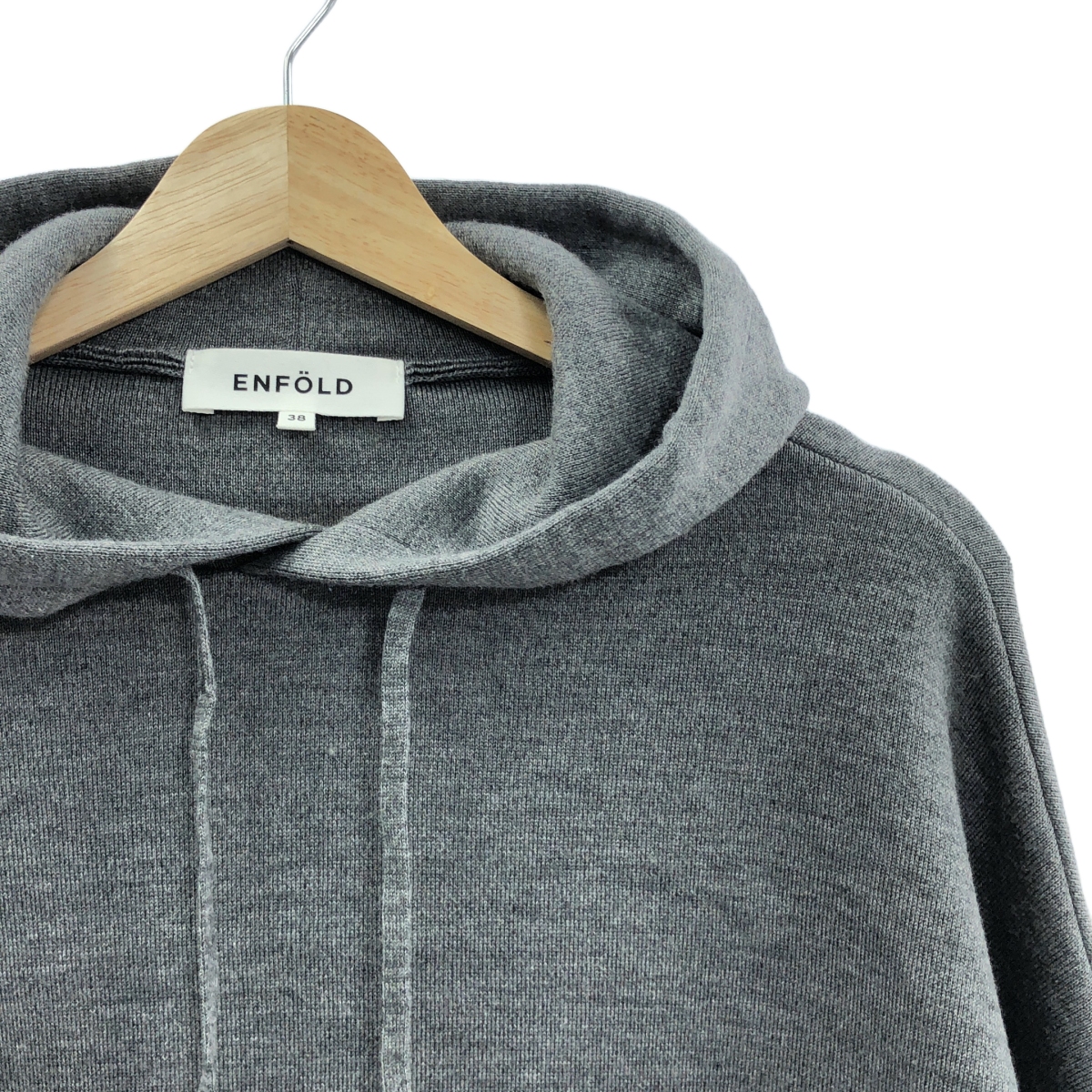 ENFOLD / エンフォルド HOODED-PULLOVER / ウール スリット ニット フーディ