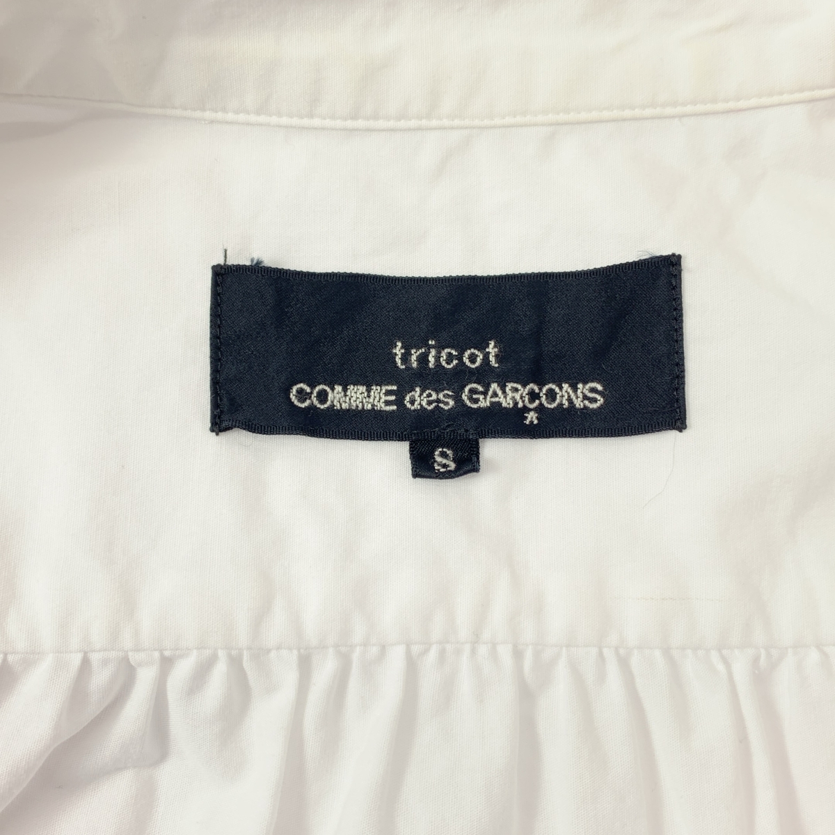 tricot COMME des GARCONS / トリココムデギャルソン ラウンドカラー ギャザー シャツ ブラウス