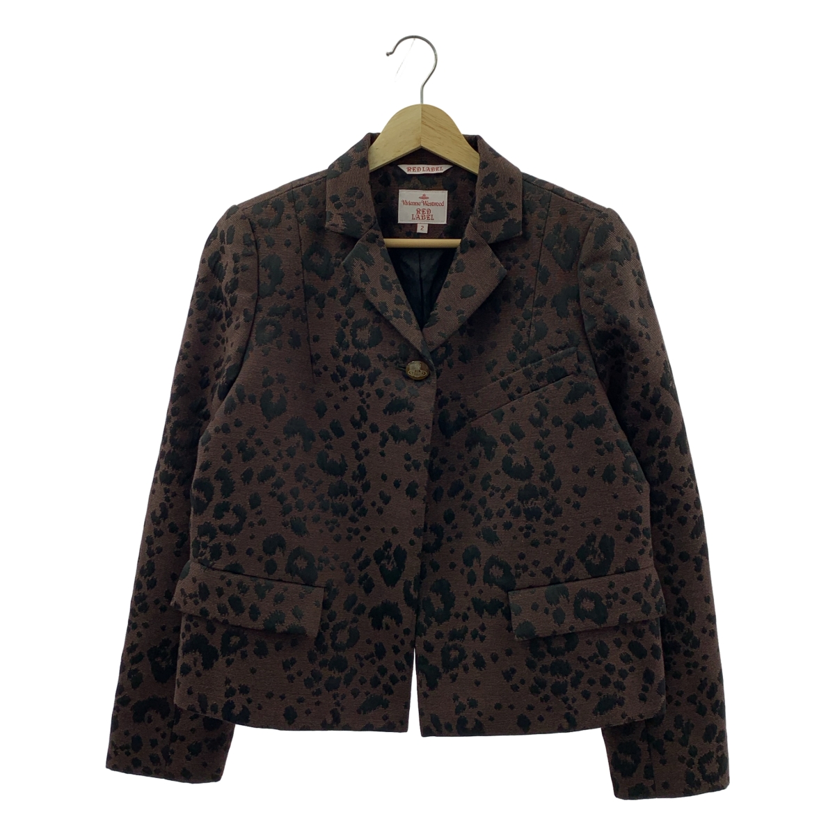 VIVIENNE WESTWOOD RED LABEL / ヴィヴィアンウエストウッドレッドレーベル レオパード オーブ ボタン シングルジャケット / 柄総裏地