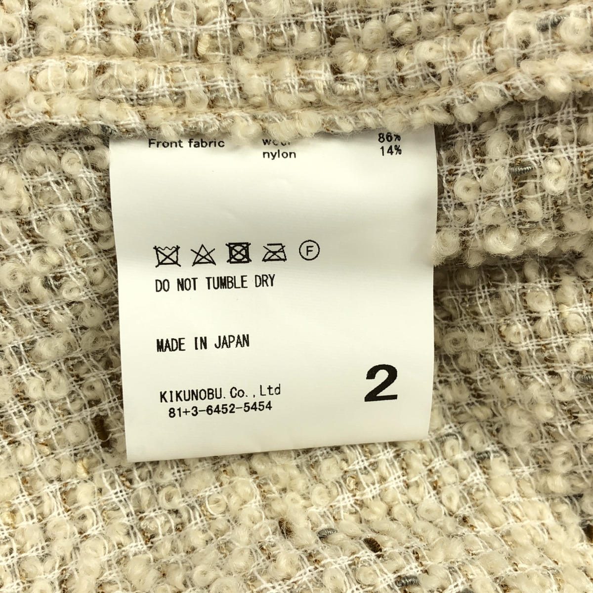 JieDa / ジエダ TWEED OVER SIZE SHIRT ツイード オーバーサイズ シャツ