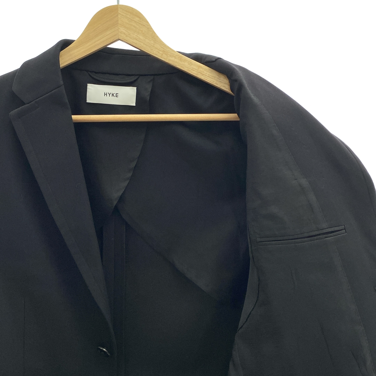 HYKE / ハイク DOUBLE CLOTH VEST / オーバーシルエット ロゴボタン スリーブレス ジャケット ベスト