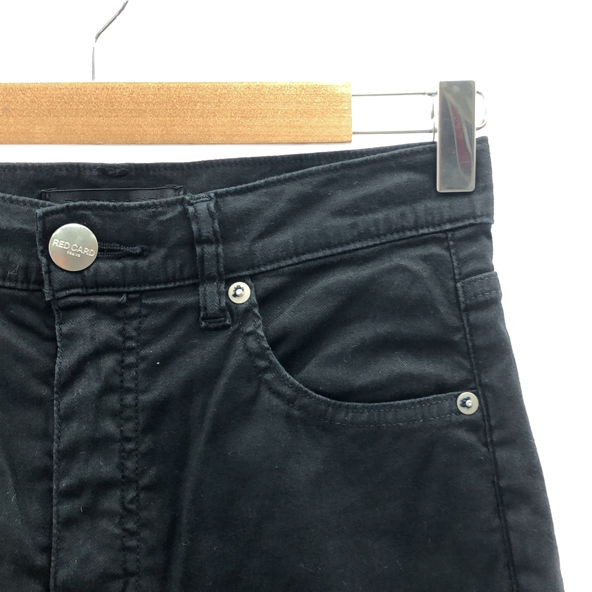 RED CARD / レッドカード Slogan ルーズ ストレート ブラック デニムパンツ