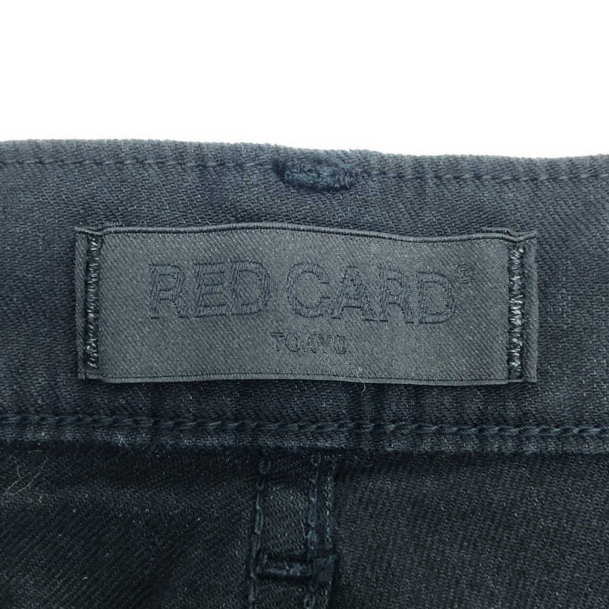 RED CARD / レッドカード Slogan ルーズ ストレート ブラック デニムパンツ