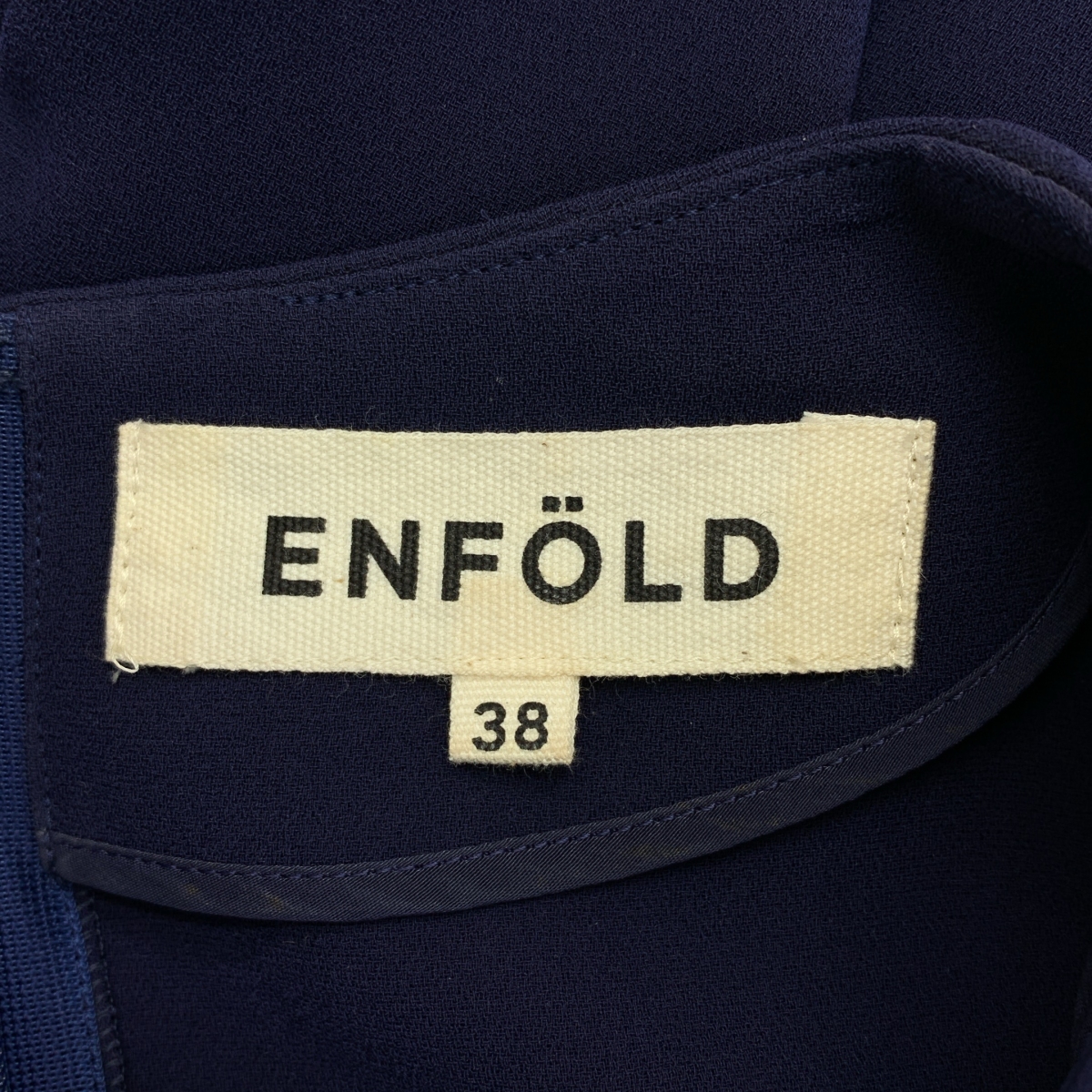 ENFOLD / エンフォルド バックジップ ジョーゼット ワイド ノースリーブワンピース