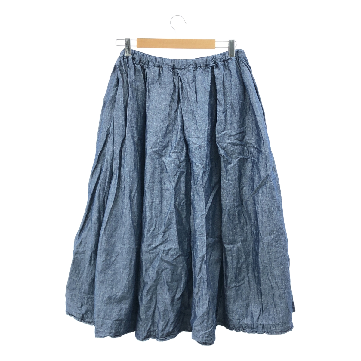 Gauze# / ガーゼ ドローストリング ギャザー ボリューム ロングスカート