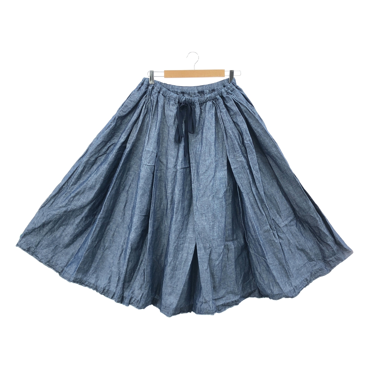 Gauze# / ガーゼ ドローストリング ギャザー ボリューム ロングスカート