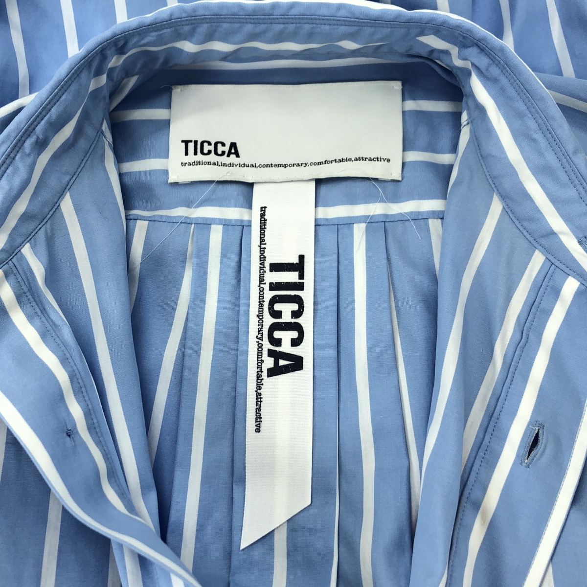 TICCA / ティッカ コットン ストライプ シャツ ワンピース