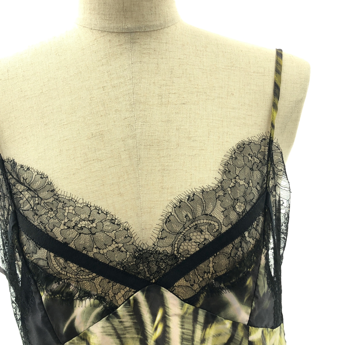 DRIES VAN NOTEN / ドリスヴァンノッテン シルク混 レース プリント キャミソール ワンピース