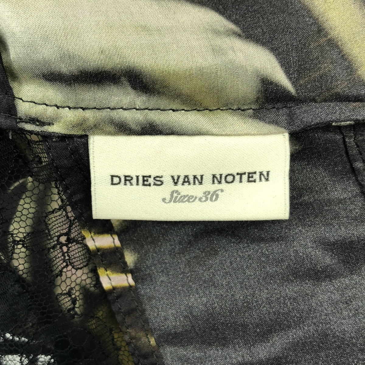 DRIES VAN NOTEN / ドリスヴァンノッテン シルク混 レース プリント キャミソール ワンピース