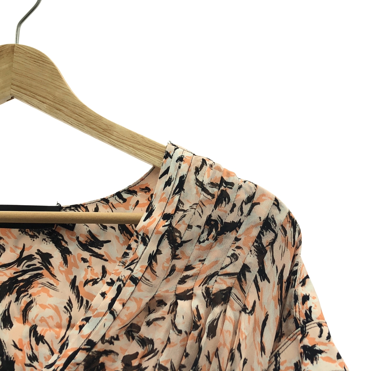 Proenza Schouler / プロエンザスクーラー レーヨン 総柄 ギャザー ボリューム ドレス ワンピース