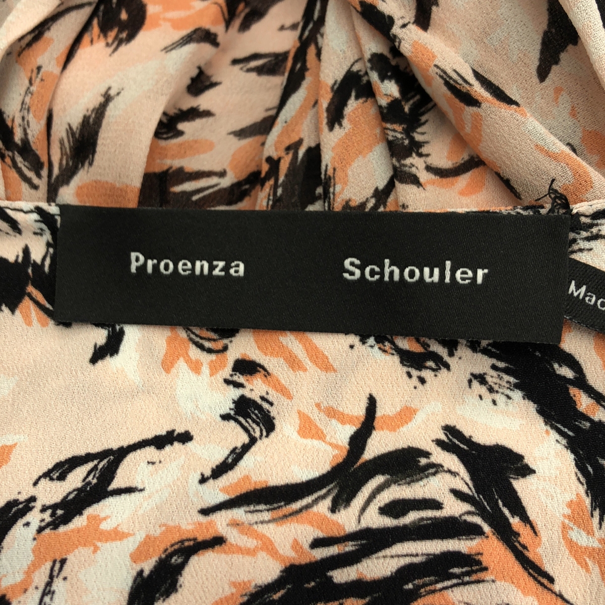 Proenza Schouler / プロエンザスクーラー レーヨン 総柄 ギャザー ボリューム ドレス ワンピース