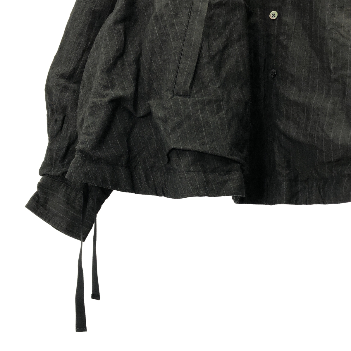 MAINU / マイヌ ストライプ バンドカラー シャツ ジャケット